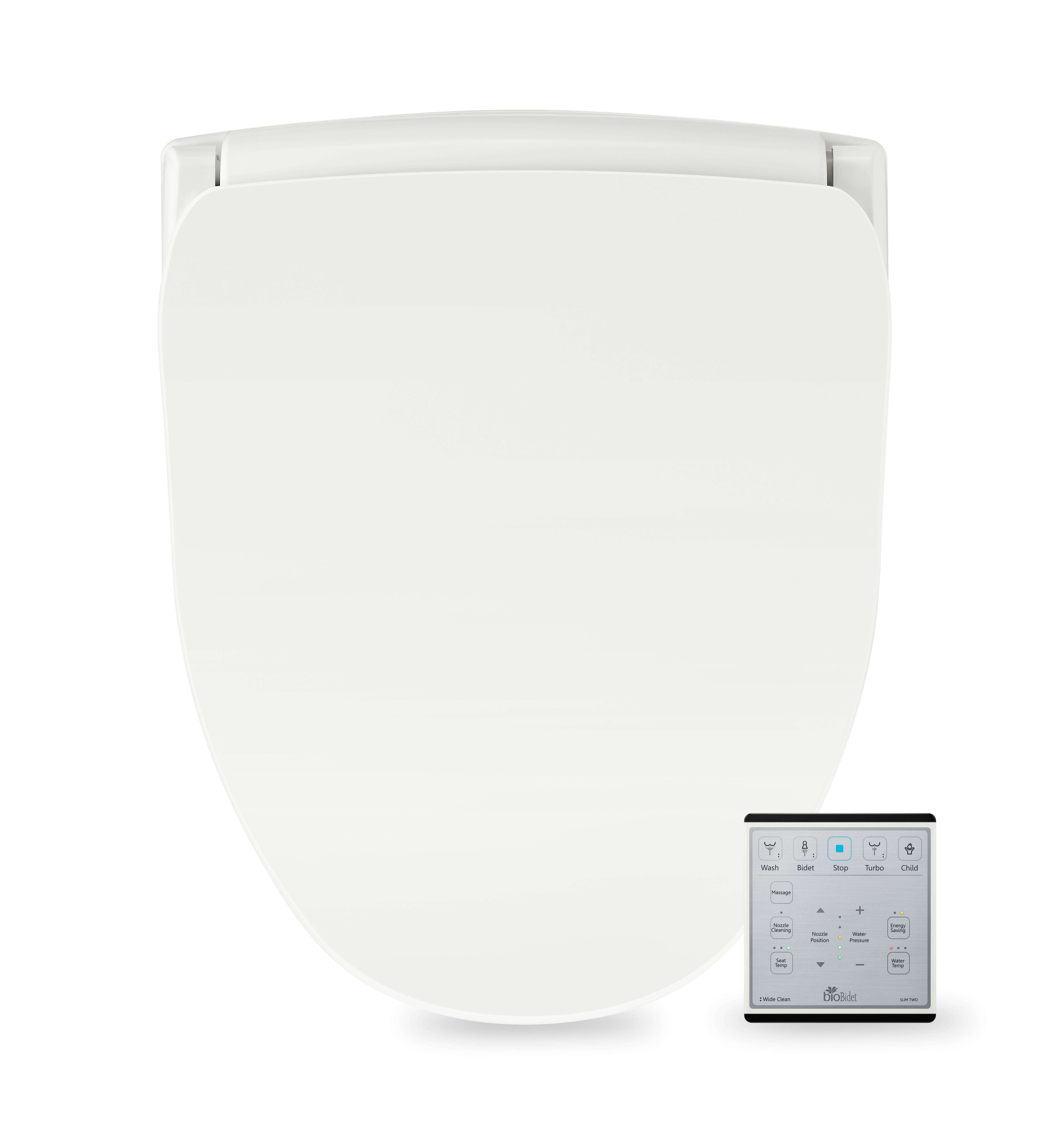 White Elongated Smart Bidet Toilet Seat with Remote