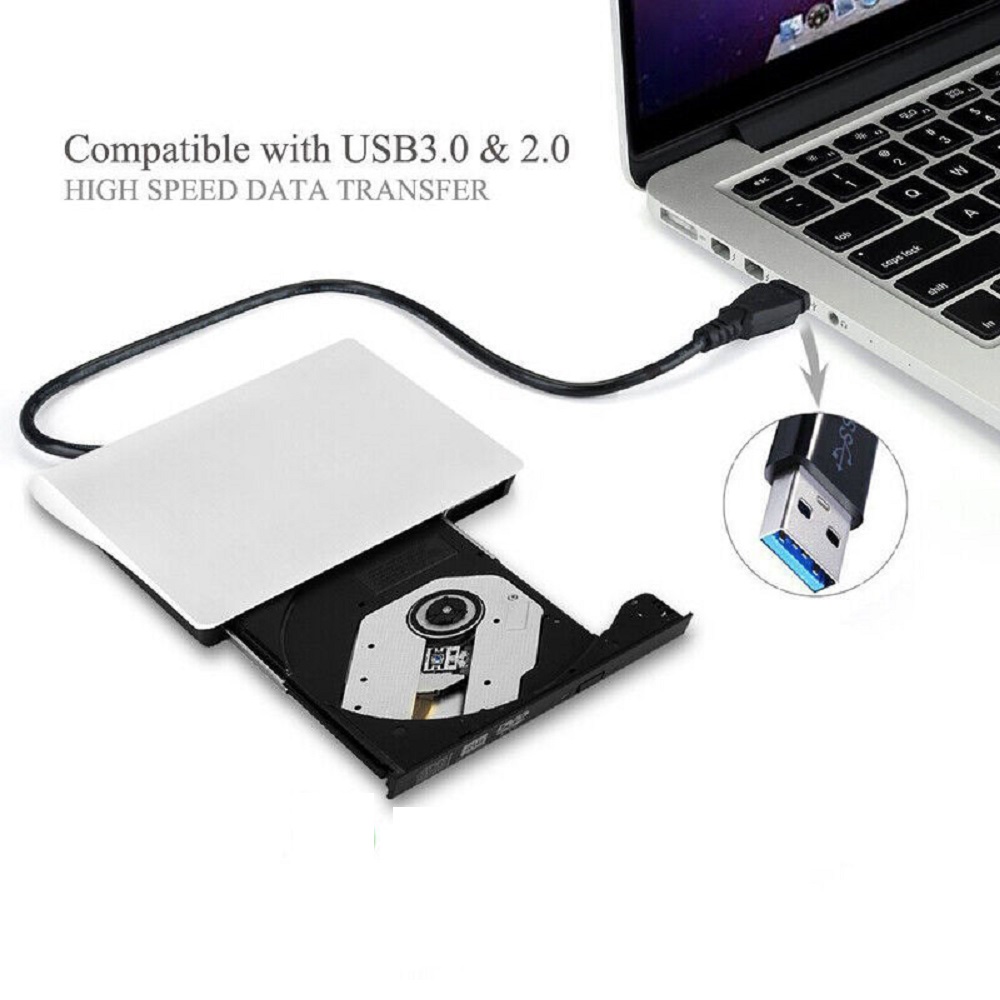 Slim USB 3.0 External DVD Reader CD Driver Player Burner For PC Laptop MAC