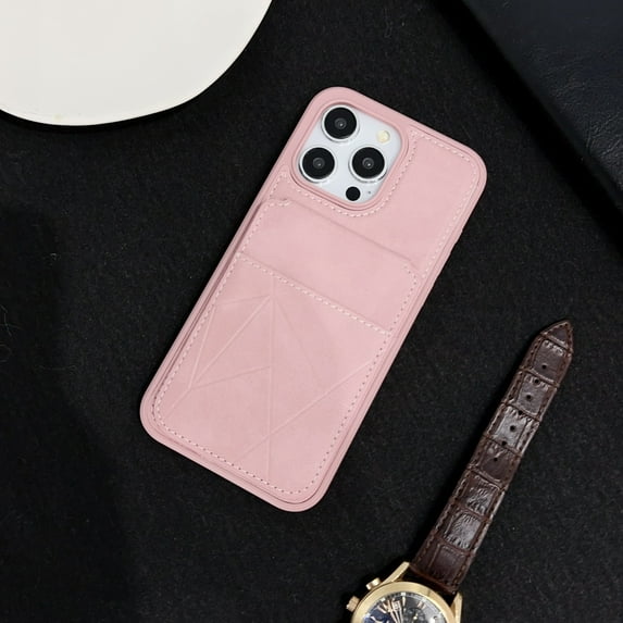 Slim Ultra Flip Case for iPhone 13 Pro, Wallet Credit Card Holder Case, 2 Stand Function, Protective Cover with Card Slot Holder and Leather Women Men Case for iPhone 13 Pro,Pink