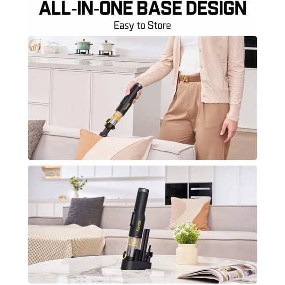 Slim V10 Lite Cordless Handheld Vacuum, 0.98lb Lightweight with All-in-One Base Design, 12000Pa Suction & Smart LED Display, Portable Mini Vacuum Cleaner for Kitchen Table, Home, Car