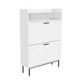 Slim Vertical Shoe Cabinet, Space-Saving Narrow Storage Rack for ...