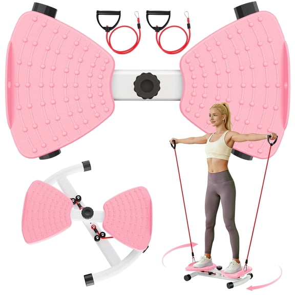 Slim Waist Twister, Waist Twister Machine, Silent Ab Toner Machine for Women, Home Gym Equipment for Hourglass Figure & Love Handle Reduction, Pink