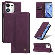 Slim Wallet Case for Honor 600 Smart Magnet & Drop Proof Purple