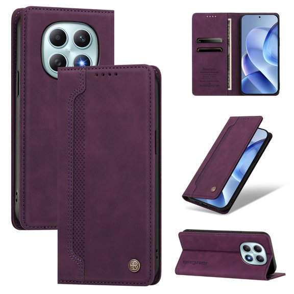 Slim Wallet Case for Xiaomi Redmi Note 15 4G/5G Magnet & Drop Proof Purple