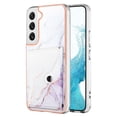thumbnail image 1 of Slim Wallet Design for Samsung Galaxy S23 Case with Card Holder, Marble Pattern Back Flip Case PU Leather Kickstand Card Slots Magnetic Clasp Shockproof Anti-fall for S23, Lightpurple, 1 of 5