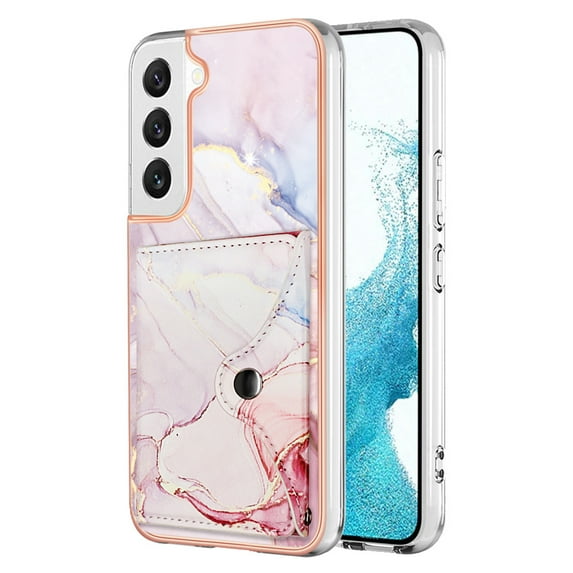 Slim Wallet Design for Samsung Galaxy S23 Case with Card Holder, Marble Pattern Back Flip Case PU Leather Kickstand Card Slots Magnetic Clasp Shockproof Anti-fall for S23, Marble #2
