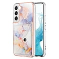 thumbnail image 1 of Slim Wallet Design for Samsung Galaxy S23 Plus Case with Card Holder, Marble Pattern Back Flip Case PU Leather Kickstand Card Slots Magnetic Clasp Shockproof Anti-fall for S23 Plus, Marble #1, 1 of 5