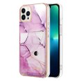 thumbnail image 1 of Slim Wallet Design for iPhone 12 Pro Max Case with Card Holder, Marble Pattern Back Flip Case PU Leather Kickstand Card Slots Magnetic Clasp Shockproof Anti-fall for iPhone 12 Pro Max, Darkpurple, 1 of 5
