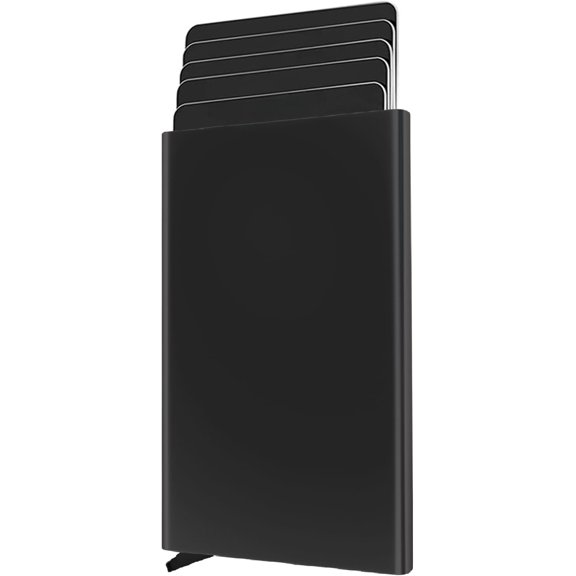 Slim Wallet for Men, Minimalist Metal Pop Up Wallet, RFID Blocking Credit Card Holder Wallet,  Business Card Holder Case, Mini Metal Wallet for Men, Black