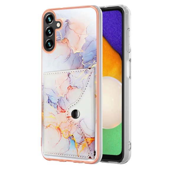 Slim Wallet for Samsung Galaxy A14 5G Case with Card Holder, Marble Pattern Back Flip Case PU Leather Kickstand Card Slots Magnetic Clasp Shockproof Anti-fall for A14 5G, Marble #1