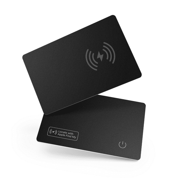 Slim Wallet Tracker Card, Wallet Finder, Wirelessly rechargeable,Smart Bluetooth Locator for Phone, Luggage, Passport, Works with Find My (iOS Only), IP67 Waterproof, Black 1 Pack