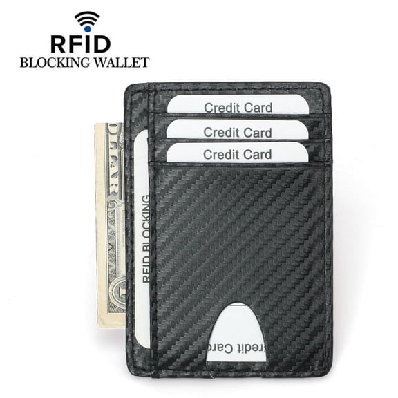 Slim Wallet for Men Women Genuine Leather Minimalist Front Pocket RFID Blocking Back Pocket Wallet Credit Card Holder