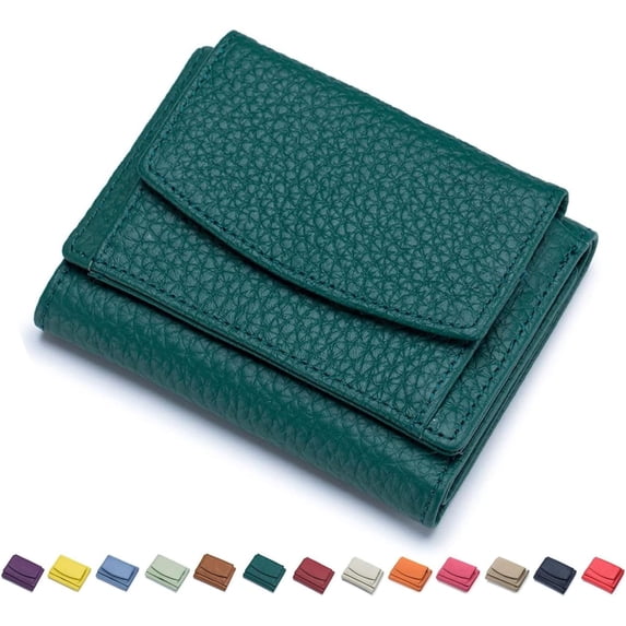 Slim Wallet for Women, Credit Card Holder RFID Blocking 6 Card Slots Leather Mini Credit Card Wallet Purse with Coin Pocket