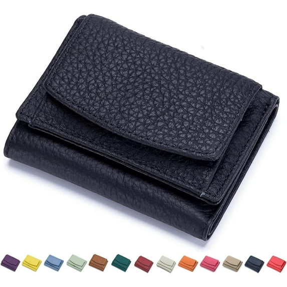 Slim Wallet for Women, Credit Card Holder RFID Blocking 6 Card Slots Leather Mini Credit Card Wallet Purse with Coin Pocket