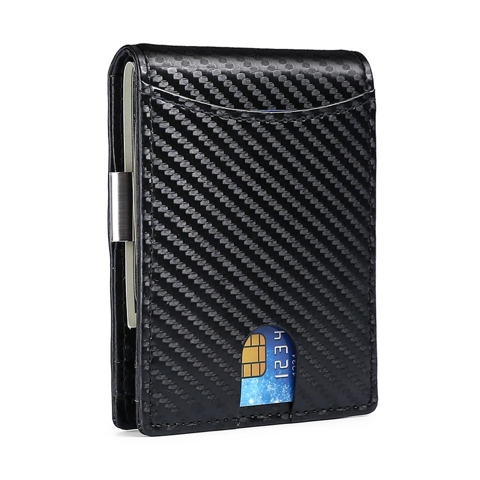 Wallet Inside Slim Wallets for Men Money Clip Inside RFID Wallet Men's Genuine ...