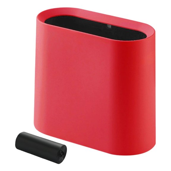 Slim Waste Bin for Tight Spots Open Top Includes a Roll of Trash Bags