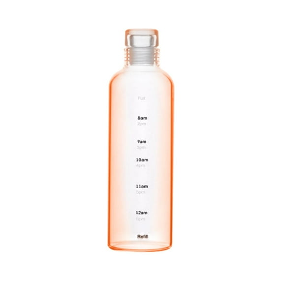 Slim Water Bottle 25oz Lightweight & Shatterproof Fits Backpack & Cupholder for Travel, Sports, School, Gym - Clear water bottle with measurements - Dishwasher Safe