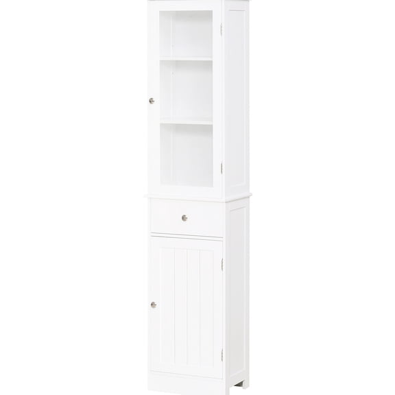 Slim White Storage Unit / Space-Saving in Small Kitchens