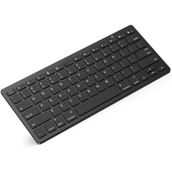 Slim Wireless Keyboard, 2.4 GHz 78-key Mini Wireless Keyboard with USB Receiver for Windows 10/8/7 / Vista / XP and Android,Black,F76256