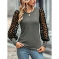 thumbnail image 1 of Slim-fit Color Matching Long-sleeved Top, 1 of 9