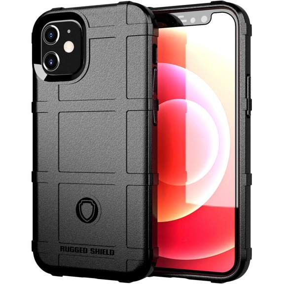 Slim fit Phone Case for iPhone 12, Case for iPhone 12 Pro, Rugged Shield Durable Case, Military Grade Shockproof and Camera Lens Protection for iPhone 12/12 Pro, HD Black