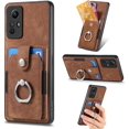 thumbnail image 1 of Slim fit Wallet Phone Case for Redmi Note 12S, Portable Ring Design PU Leather Case, Safety Button and Cards Slot Cover for Redmi Note 12S,DK Brown, 1 of 16
