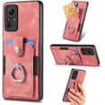 thumbnail image 1 of Slim fit Wallet Phone Case for Redmi Note 12S, Portable Ring Design PU Leather Case, Safety Button and Cards Slot Cover for Redmi Note 12S,DK Pink, 1 of 8