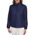 thumbnail image 1 of Women's Softshell Jacket, Fleece Lined Warm Lightweight Windbreaker, Insulated for Hiking OutdoorsBlue S, 1 of 5