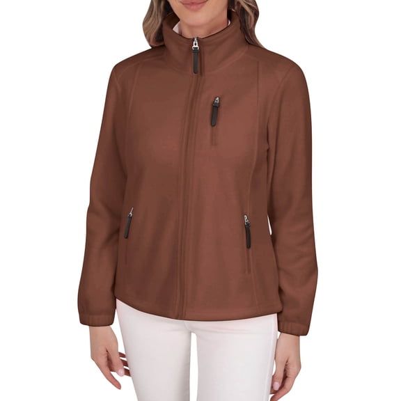 Women's Softshell Jacket, Fleece Lined Warm Lightweight Windbreaker, Insulated for Hiking OutdoorsBrown S