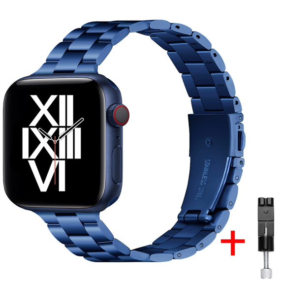 Slim strap for Apple Watch Band 44mm 40mm 45mm 41mm 38mm 42mm Women Ultra-thin Metal wristband bracelet for Apple watch series 5 4 3 SE 6 7 2 1