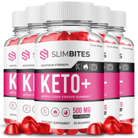 SlimBites Keto ACV Gummies, Maximum Strength, Apple Cider Vinegar, 1 Month Supply Dietary Supplement (5 Pack)