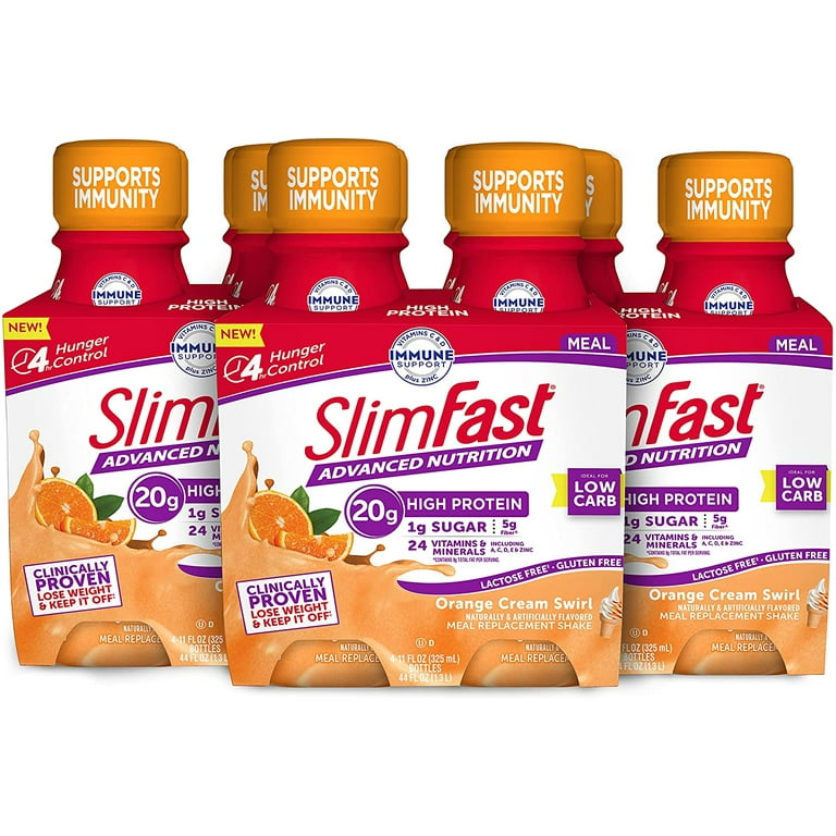 Slimfast Meal Replacement Smoothie Mix, Advanced Immunity, Orange Cream Swirl - 13.5 oz