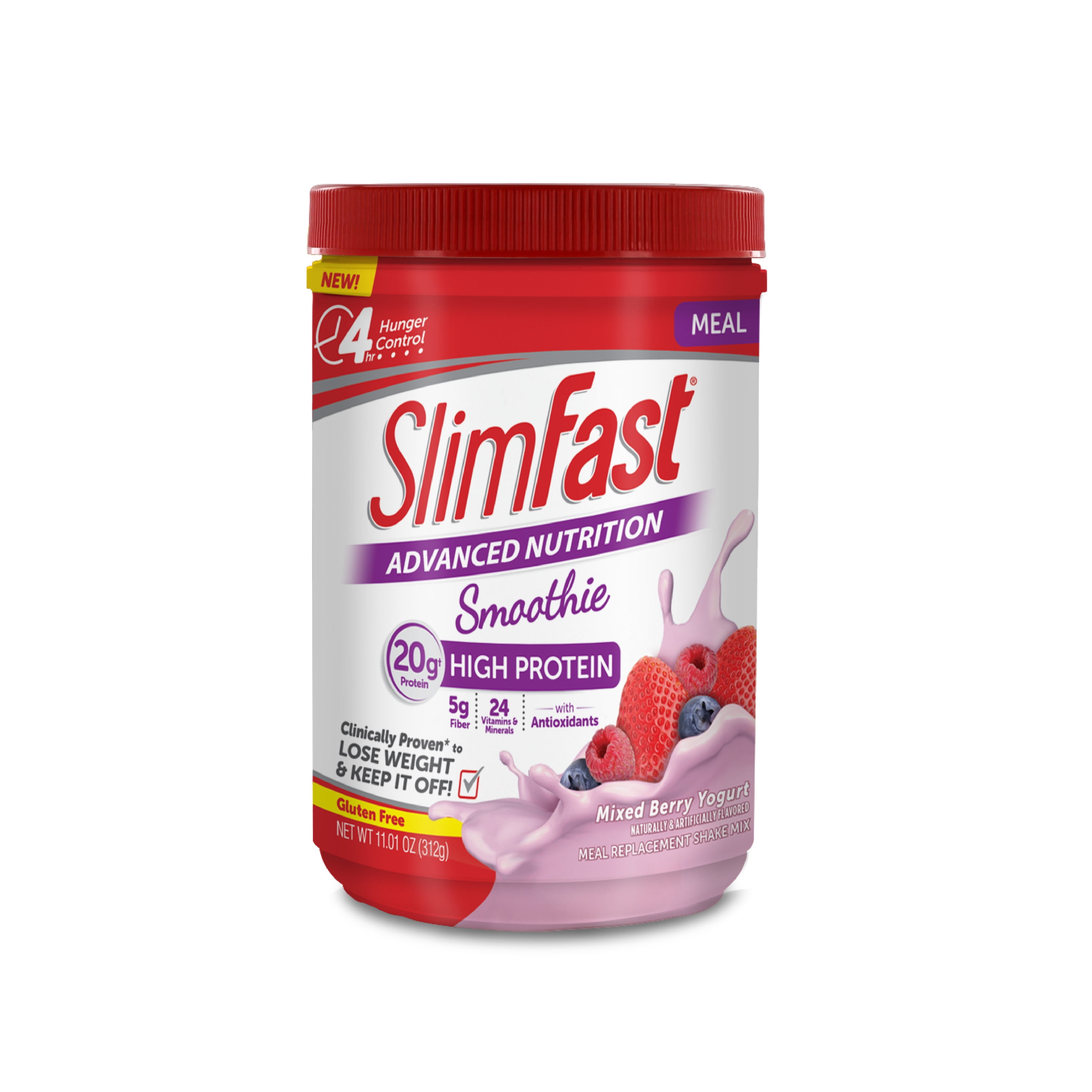 SlimFast Advanced Nutrition Meal Replacement Smoothie Mix, Mixed Berry