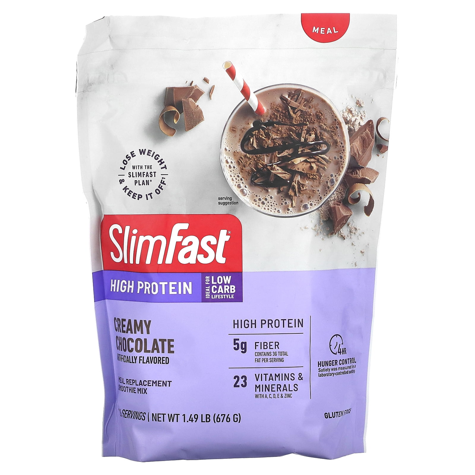 SlimFast High Protein, Meal Replacement Smoothie Mix, Creamy Chocolate
