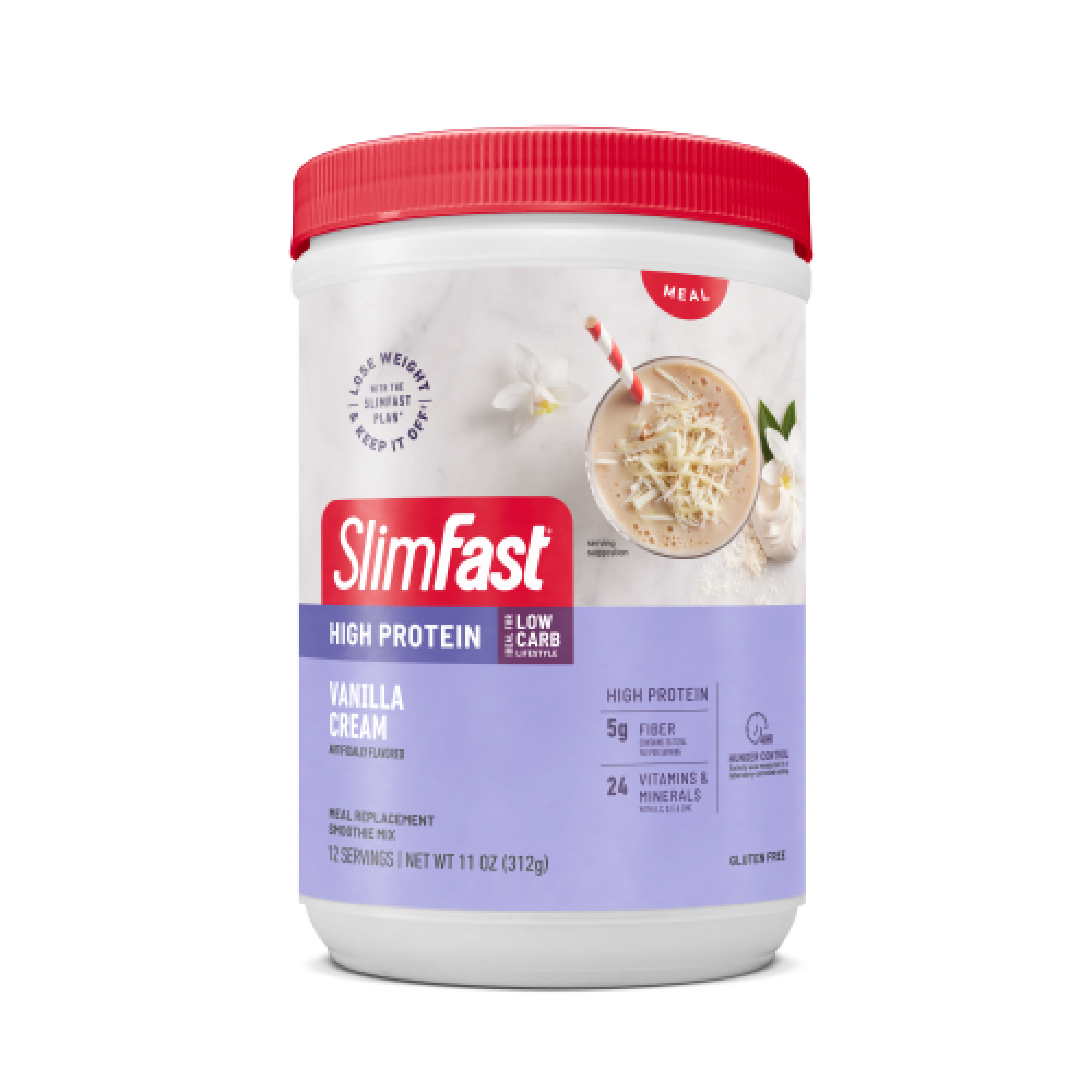 SlimFast High Protein, Vanilla Cream, Meal Replacement Smoothie Mix, 12 Servings - image 1 of 6