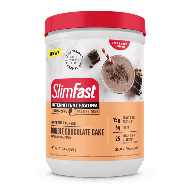 SlimFast Weight Loss Drink, SugarFree Double Chocolate Snack Shake Mix