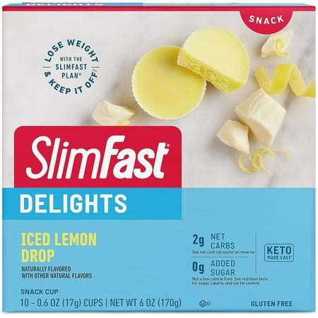 SlimFast Keto Iced Lemon Drop Snack Cup, 14 Count