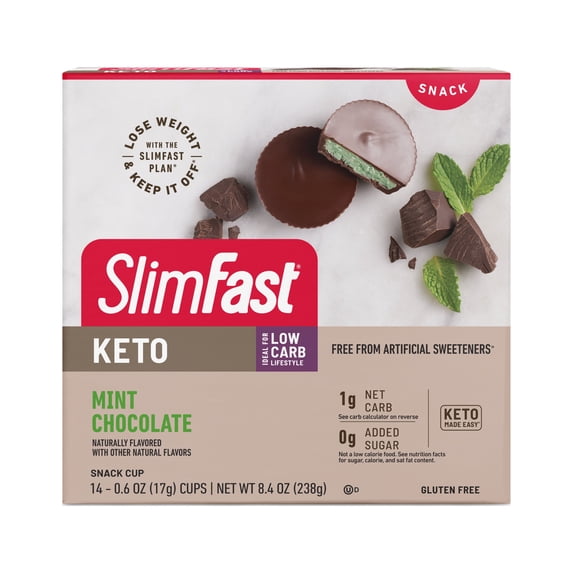 SlimFast Keto Snack Cup, Mint Chocolate, 14 Count