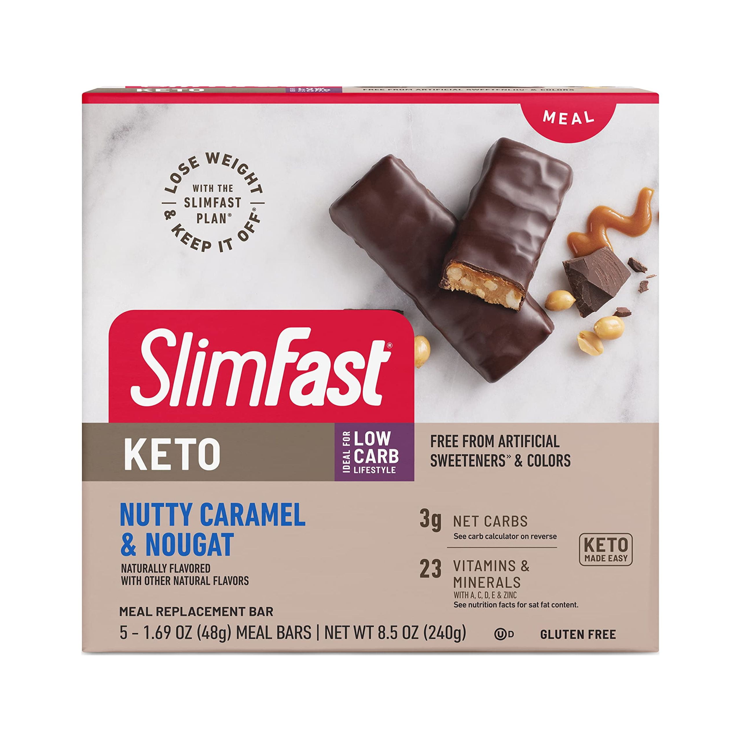 SlimFast Low Carb Meal Replacement Whey Protein Bar, Keto Friendly