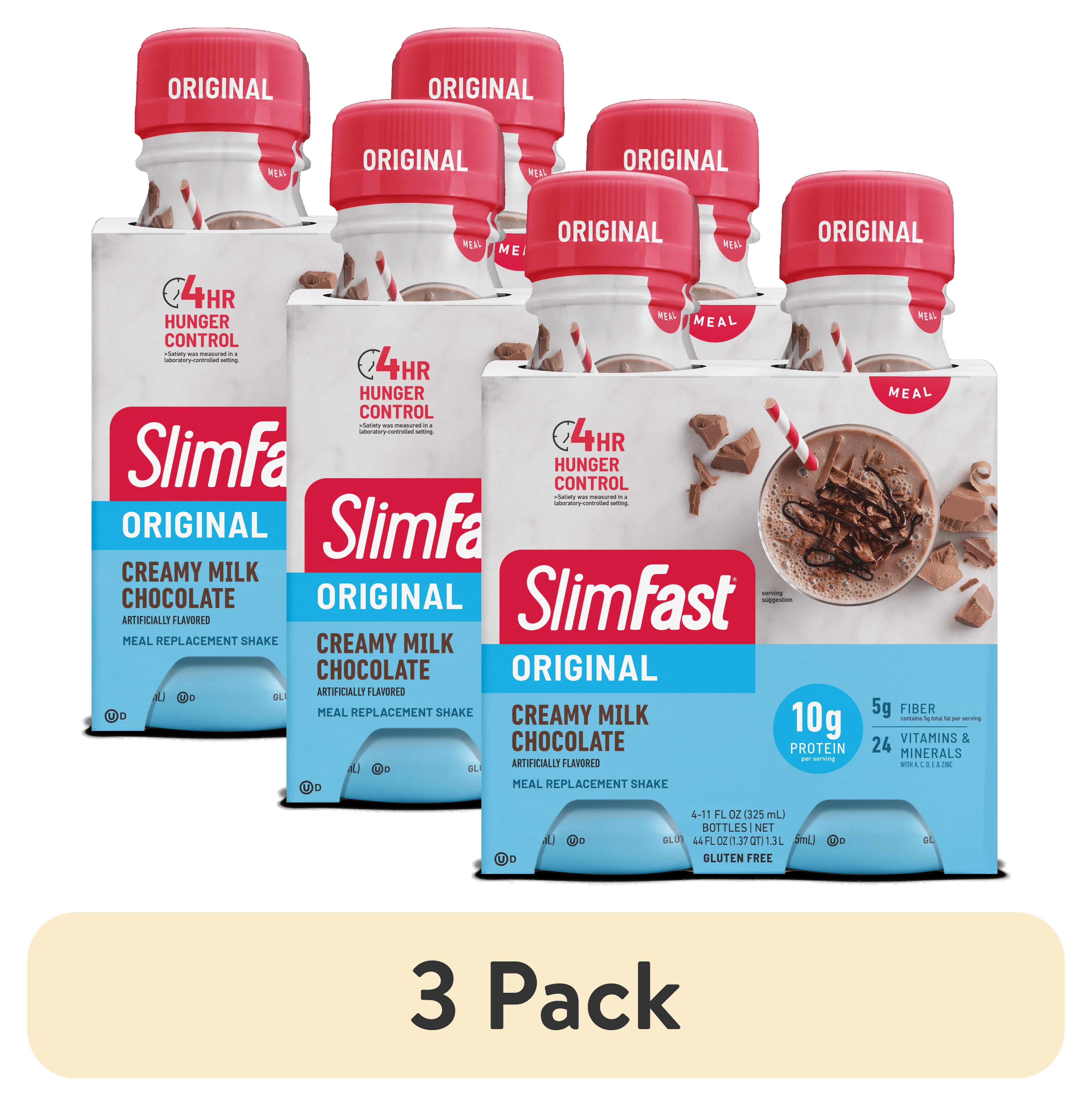 (3 pack) SlimFast Original Meal Replacement Shake, Creamy Milk