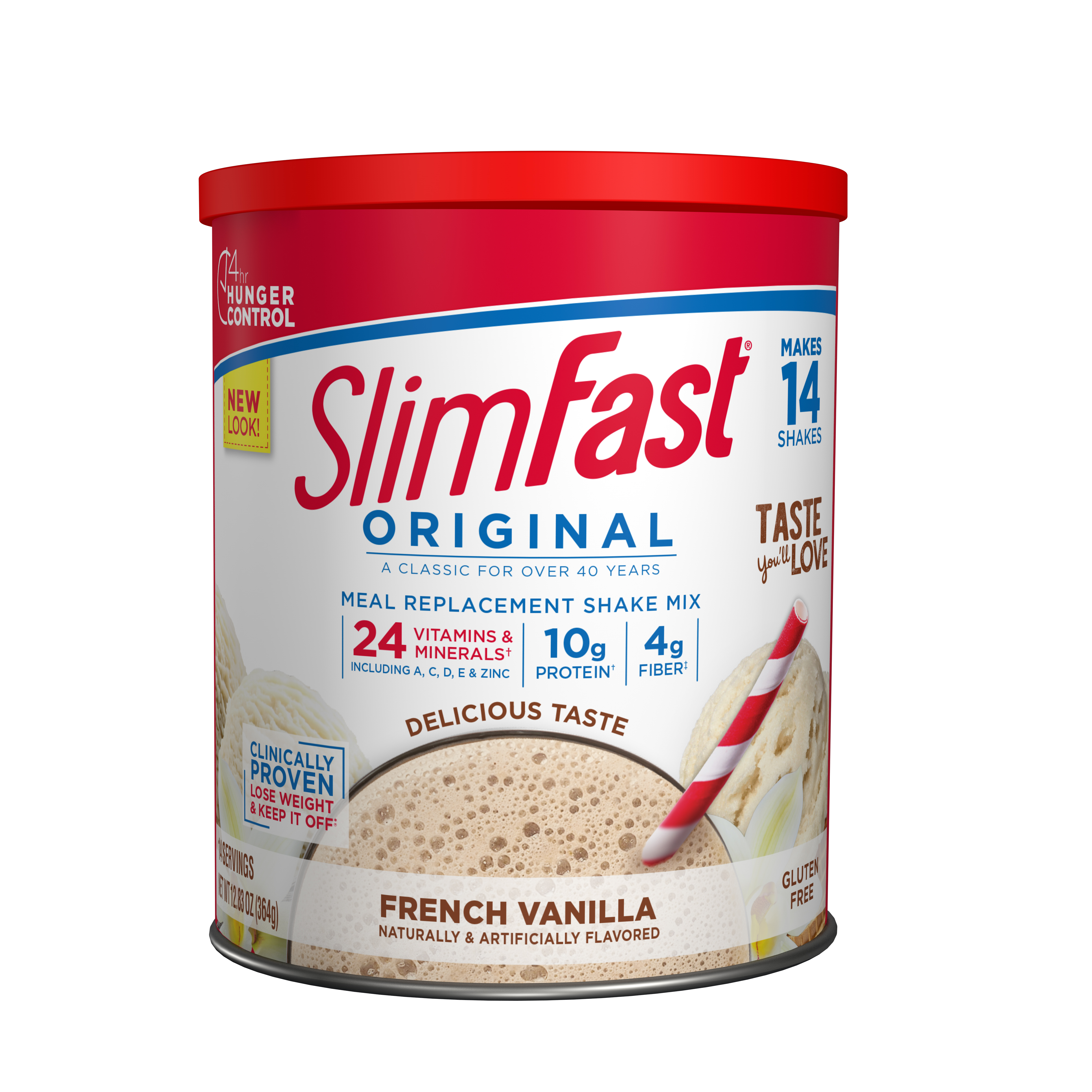 SlimFast Original Meal Replacement Shake Powder, French Vanilla, 12.83 oz, 14 servings - image 1 of 6