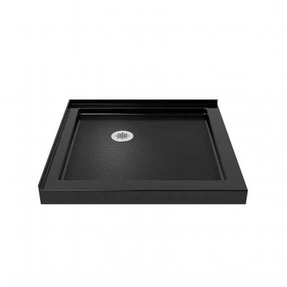 SlimLine Double Threshold Shower Base - Black - 2.75 x 36 x 36 in. - Slip-Resistant