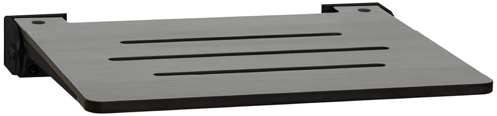 Silhouette Slimline Teak 18" Folding Wall Mount Shower Bench, Gray