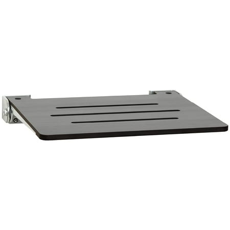 SlimLine Folding Wall Mount Shower Bench Seat, Grey Seat with Silver Frame