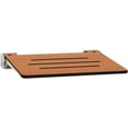 thumbnail image 1 of SlimLine Folding Wall Mount Shower Bench Seat, Teak Seat with Silver Frame, 1 of 7