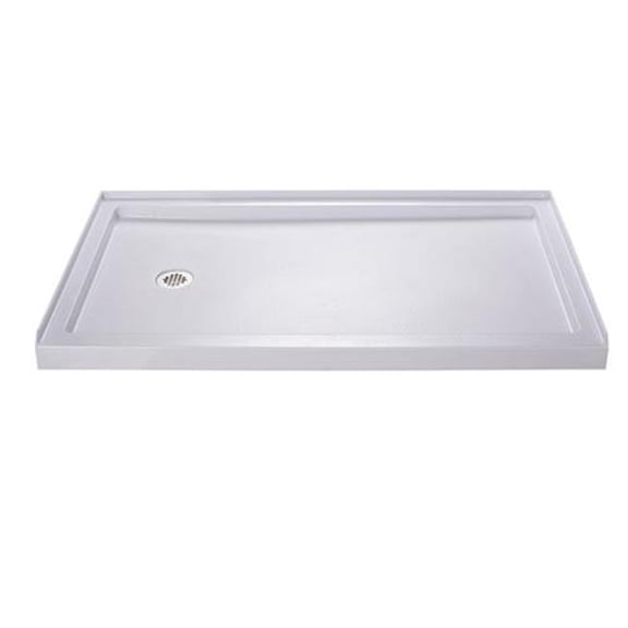 SlimLine Shower Base - White - 36 in. x 60 in. - Slip-Resistant Design