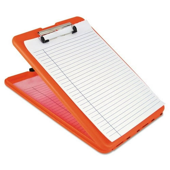 SlimMate Storage Clipboard, 0.5" Clip Capacity, Holds 8.5 x 11 Sheets, Hi-Vis Orange | Bundle of 2
