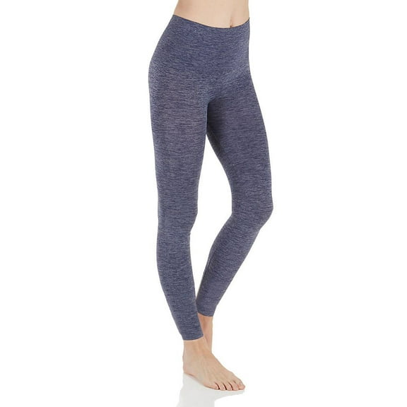 SlimMe Women's High-Waist Control Seamless Shapewear Leggings - Womens - Female, Medium, Peacoat Spacedye