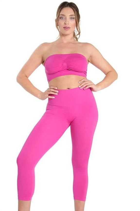 SlimMe Women's High-Waist Control Seamless Shapewear Leggings - Womens - Female, Small, Fuchsia Red