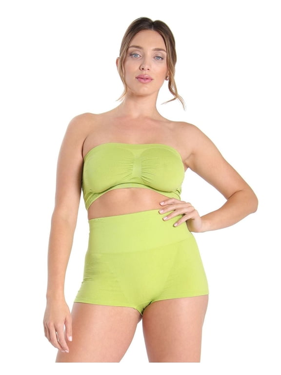 SlimMe High-Waisted Shaping Boy Shorts - Boys - Male, Large, Dark Citron